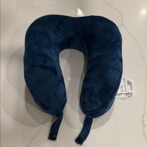 Navy Blue Travel Neck Pillow + Massager